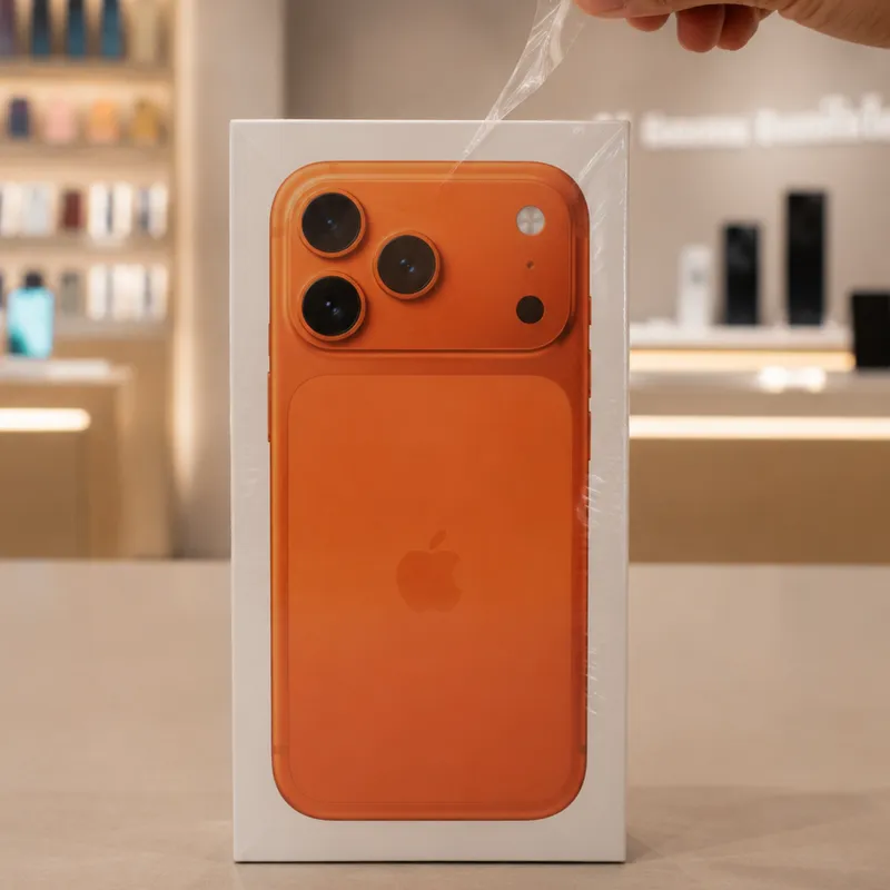 Retirando o plástico do iPhone novo